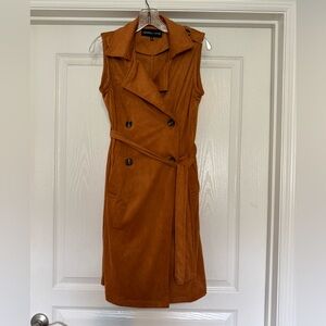 Kendall & Kylie Double-Breasted Tan Mini Dress